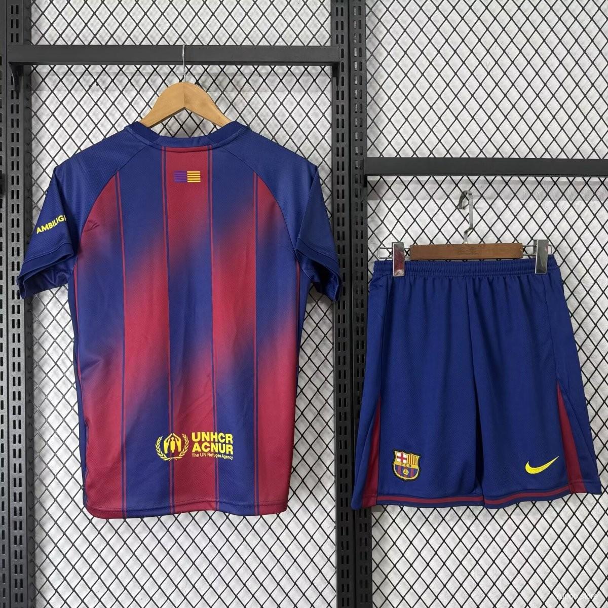 2025/2026 Barcelona Home Football Shirt Kids Size