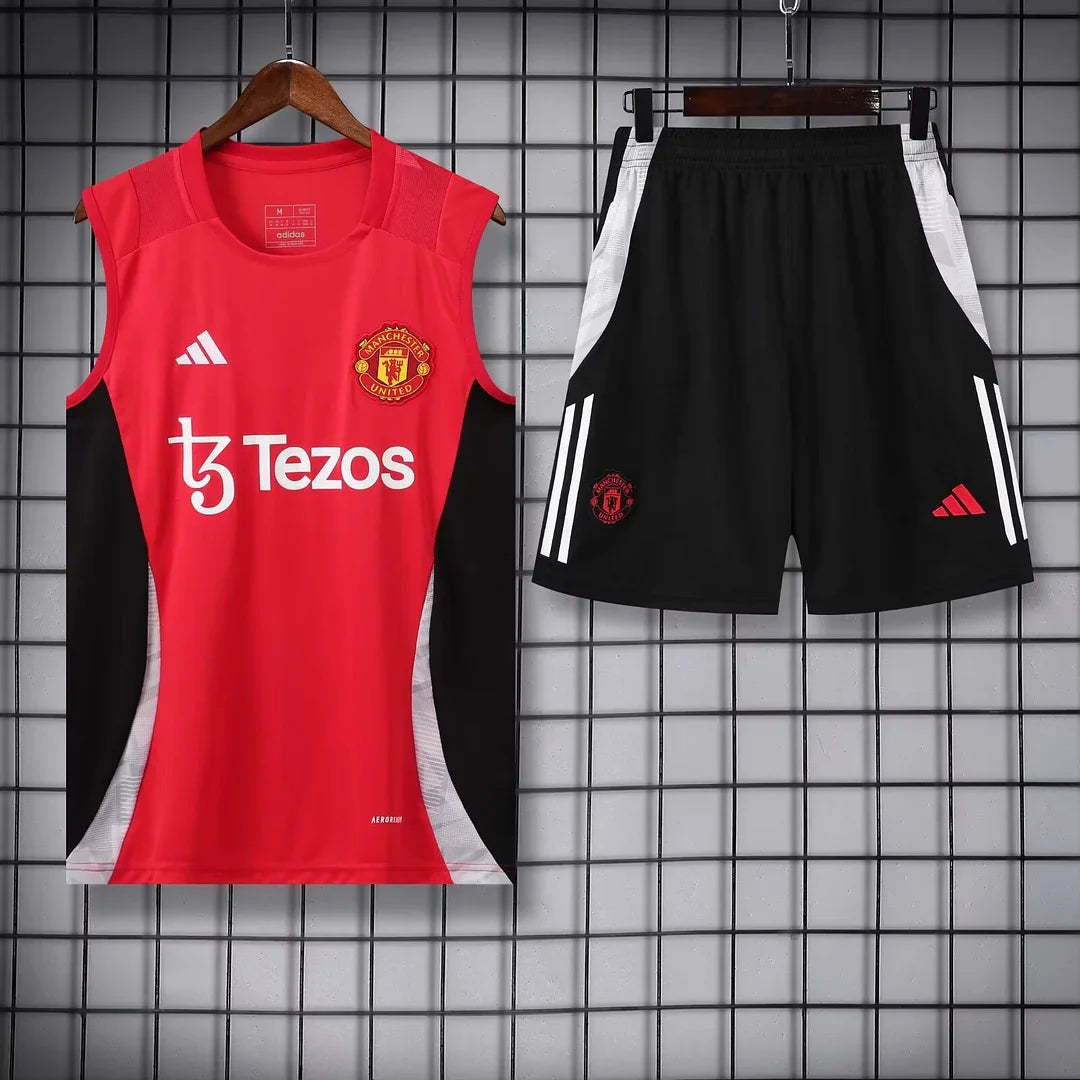 2024/2025 Manchester United pre-match training Red Jersey+Shorts 1:1 Thai Quality