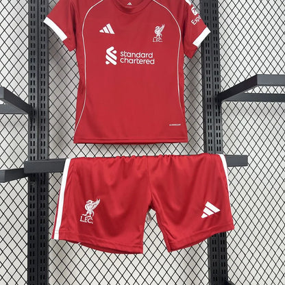 2025/2026 Liverpool Home Soccer Jersey Kids Size