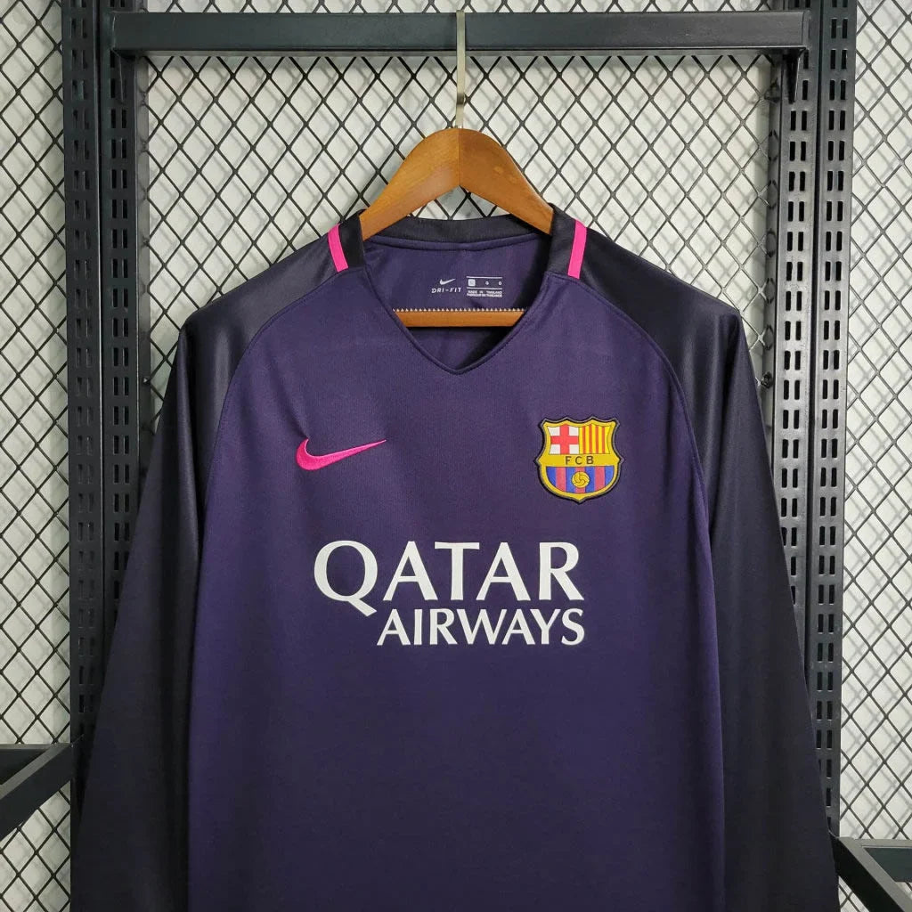 2016/2017 Retro Long Sleeve Barcelona Away Football Shirt 1:1
