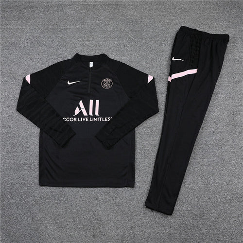 2021/2022 Psg Paris Saint-Germain Half-Pull Tracksuit Black