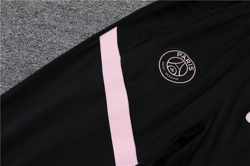 2021/2022 Psg Paris Saint-Germain Half-Pull Tracksuit Black Pink Sleeves