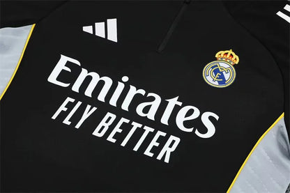 2025/2026 Real Madrid Black Half-Pull Tracksuit