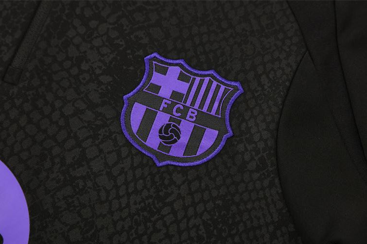 2025/2026 Barcelona Black Purple Half-Pull Tracksuit