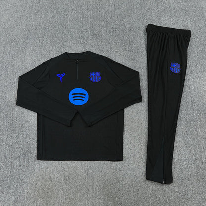 2025/2026 Barcelona Black Blue Half-Pull Tracksuit