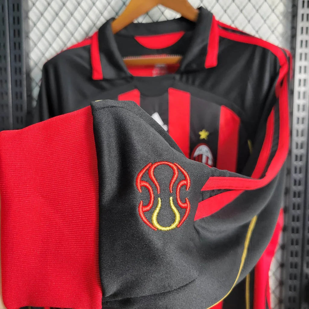 2006/2007 Retro Long Sleeve AC Milan Home Football Shirt 1:1 Thai Quality