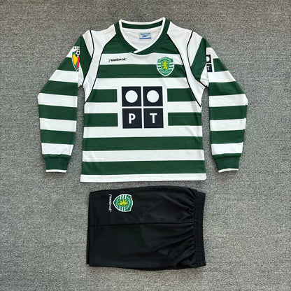 2001/2003 Retro Long Sleeve Sporting Lisbon Home Football Shirt Kids Size