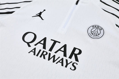 2025/2026 PSG Paris Saint-Germain White Half-Pull Tracksuit