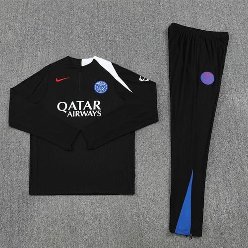 2025/2026 PSG Paris Saint-Germain Black Half-Pull Tracksuit