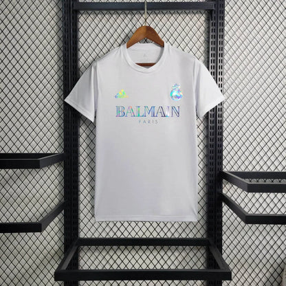2023/2024 Real Madrid Reflective Balmain White Football Shirt