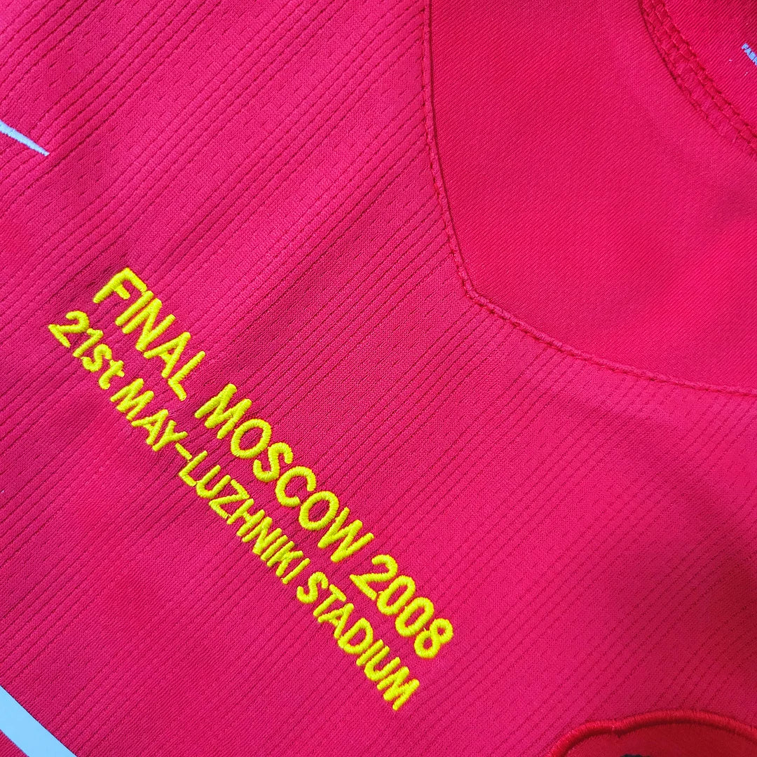2007-2008 Retro Long Sleeve Manchester United Home Football Shirt 1:1 Thai Quality