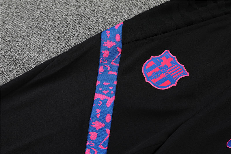 2021/2022 Barcelona Half-Pull Tracksuit Black