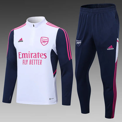 2022/2023 Arsenal Half-Pull Tracksuit White 1:1 Thai Qualit