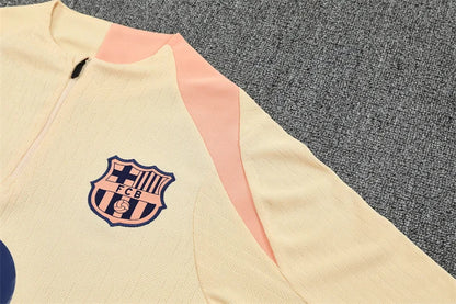 2025/2026 Barcelona Beige Half-Pull Tracksuit