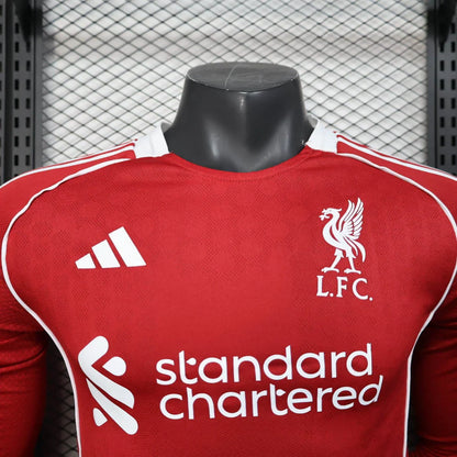 2025/2026 Player Version Long Sleeve Liverpool Home Football Shirt