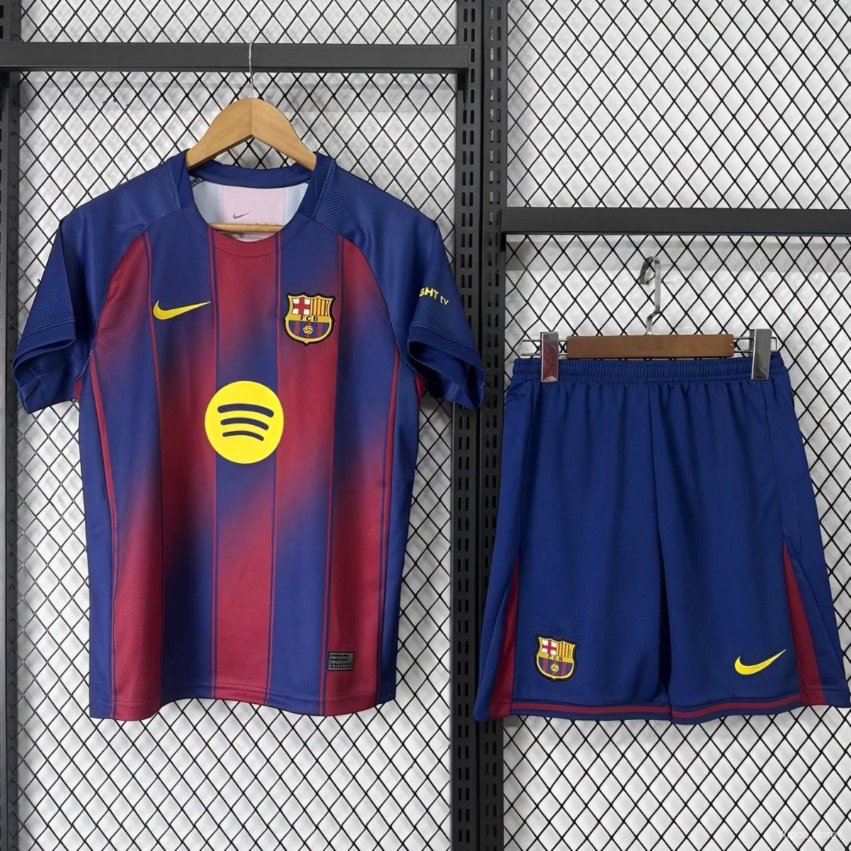 2025/2026 Barcelona Home Football Shirt Kids Size
