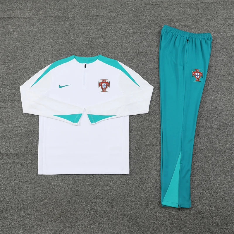 2024/2025 Portugal Half-Pull Tracksuit White