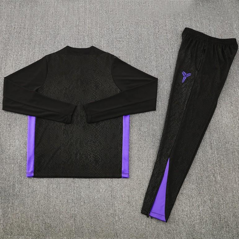 2025/2026 Barcelona Black Purple Half-Pull Tracksuit