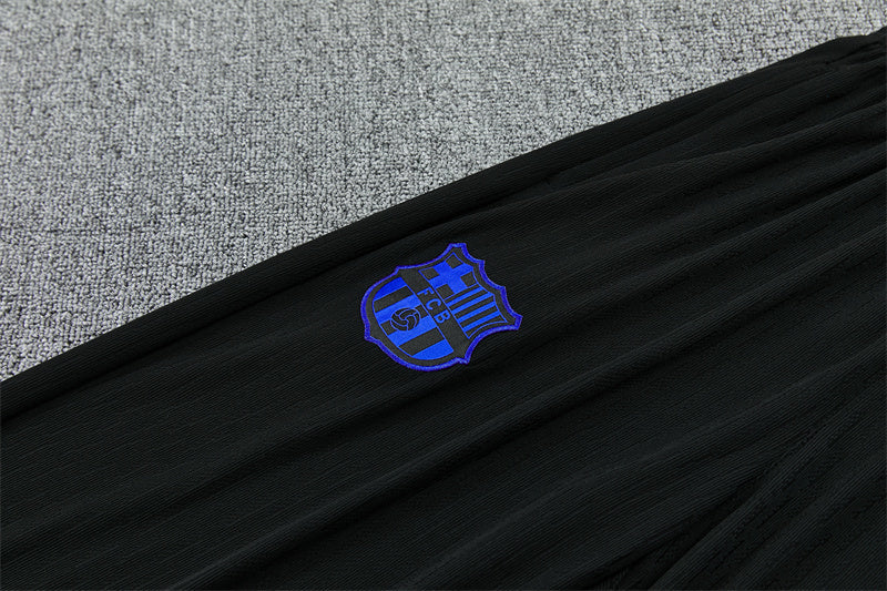 2025/2026 Barcelona Black Blue Half-Pull Tracksuit