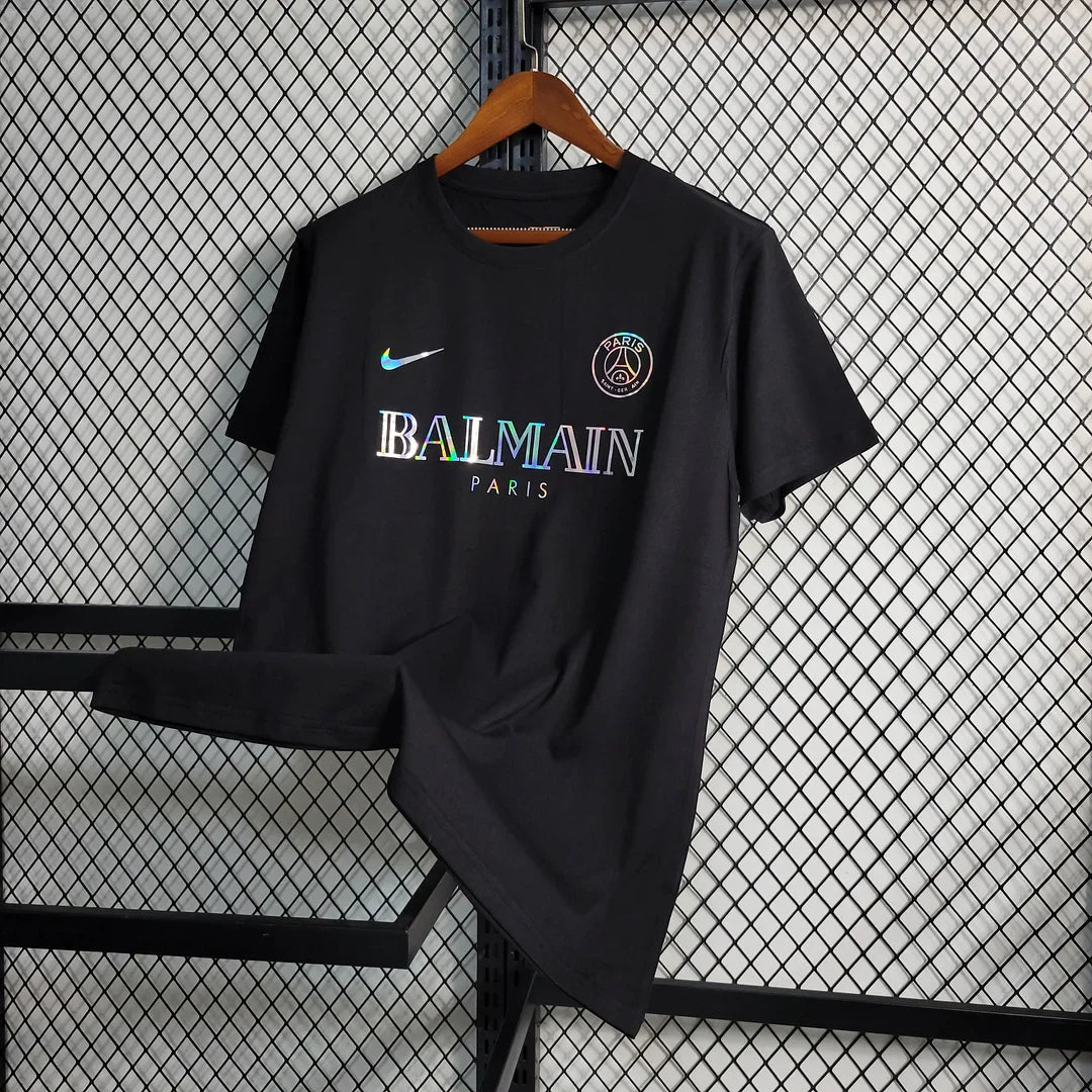 2023/2024 Paris Saint-Germain Black Balmain Shirt