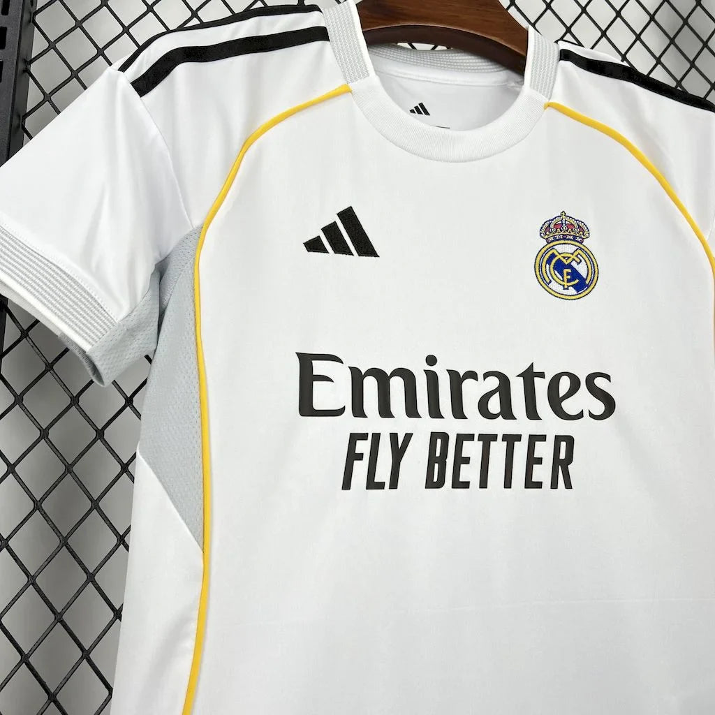 2025/2026 Real Madrid Home Football Shirt Kids Size