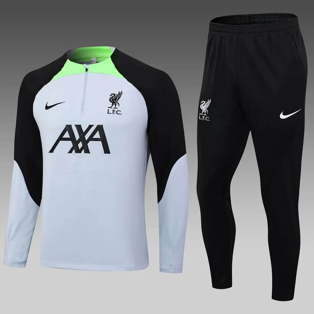 2023/2024 Liverpool Half-Pull Tracksuit  Grey Jersey 1:1 Thai Quality