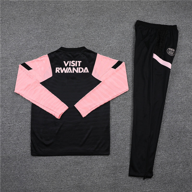 2021/2022 Psg Paris Saint-Germain Half-Pull Tracksuit Black Pink Sleeves