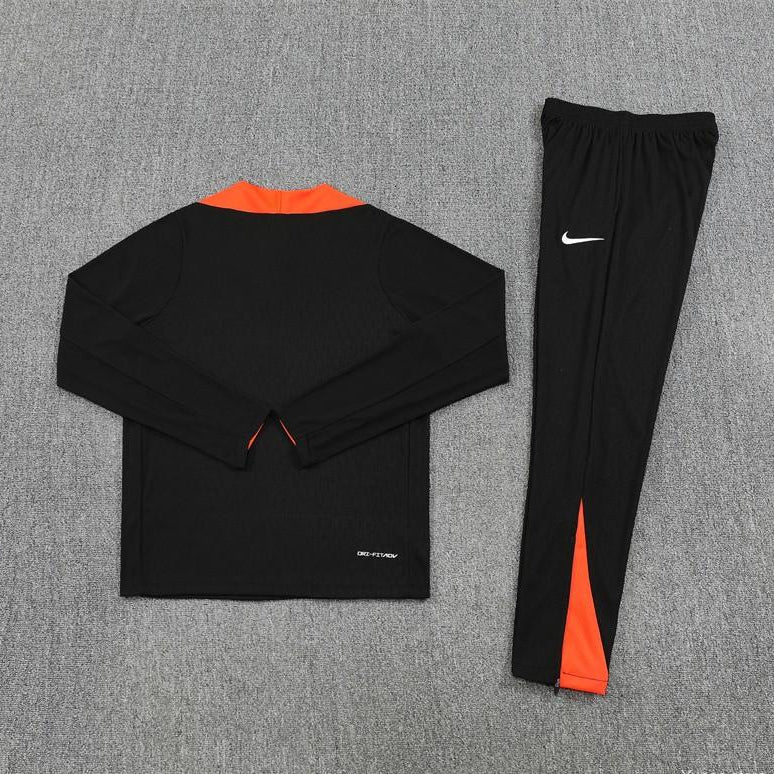 2025/2026 Brazil Orange Black Half-Pull Tracksuit