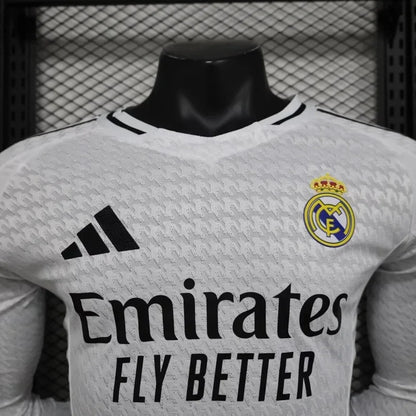 2024/2025 Long Sleeve Real Madrid Home Football Shirt 1:1 Thai Quality