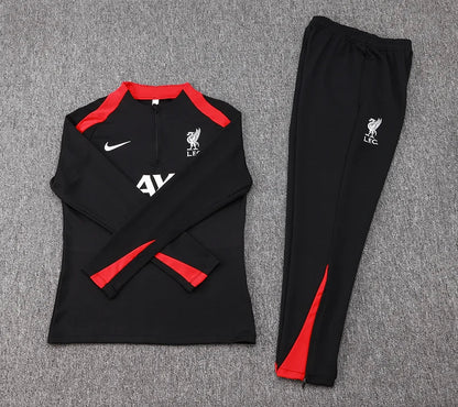 2024/2025 Liverpool Half-Pull Tracksuit Black Jersey 1:1 Thai Quality