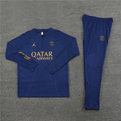 2023/2024 PSG Paris Saint-Germain Blue Half-Pull Tracksuit