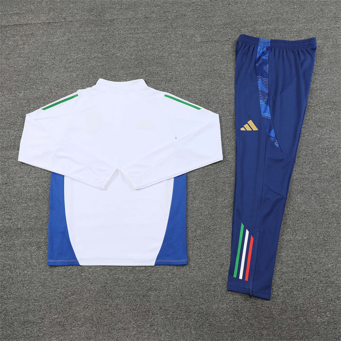 2024/2025 Italy Blue and White Half-Pull Tracksuit