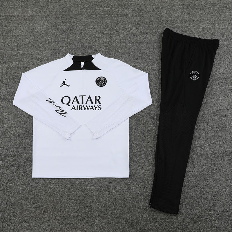 2023/2024 PSG Paris Saint-Germain Half-Pull Tracksuit White