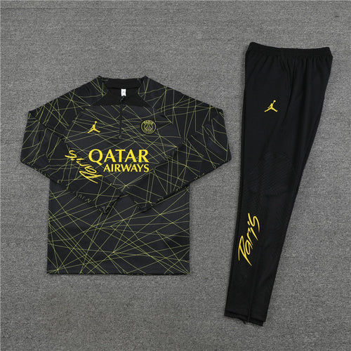 2022/2023 PSG Paris Saint-Germain Black Half-Pull Tracksuit