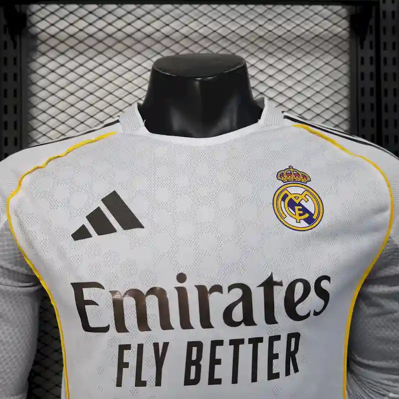2025/2026 Player Version Real Madrid Home Long Sleeves Football Shirt
