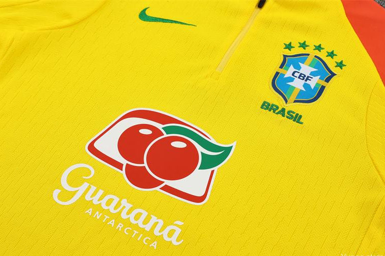 2025/2026 Brazil Yellow Half-Pull Tracksuit