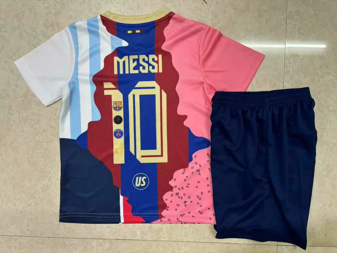 2025/2026 Barcelona Messi Commemorative Edition Kids Size Football Shirt