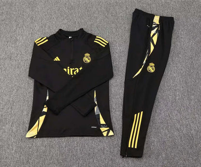 2024/2025 Real Madrid Half-Pull Tracksuit Black 1:1 Thai Quality