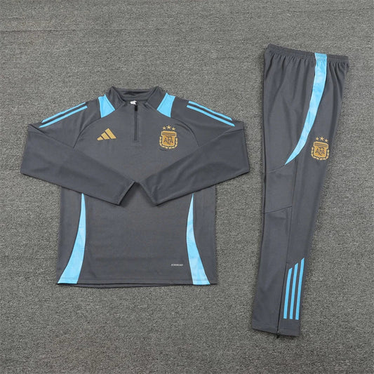2024 Argentina Half-Pull Tracksuit  Grey 1:1 Thai Quality