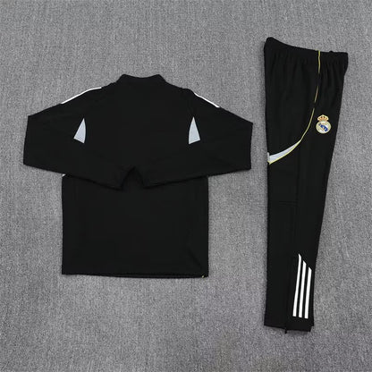 2025/2026 Real Madrid Black Half-Pull Tracksuit