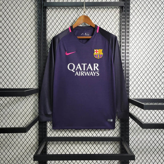 2016/2017 Retro Long Sleeve Barcelona Away Football Shirt 1:1