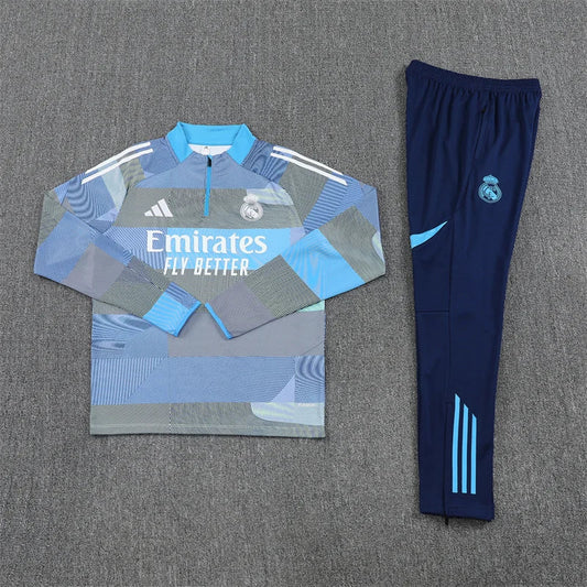 2025/2026 Real Madrid Blue Half-Pull Tracksuit