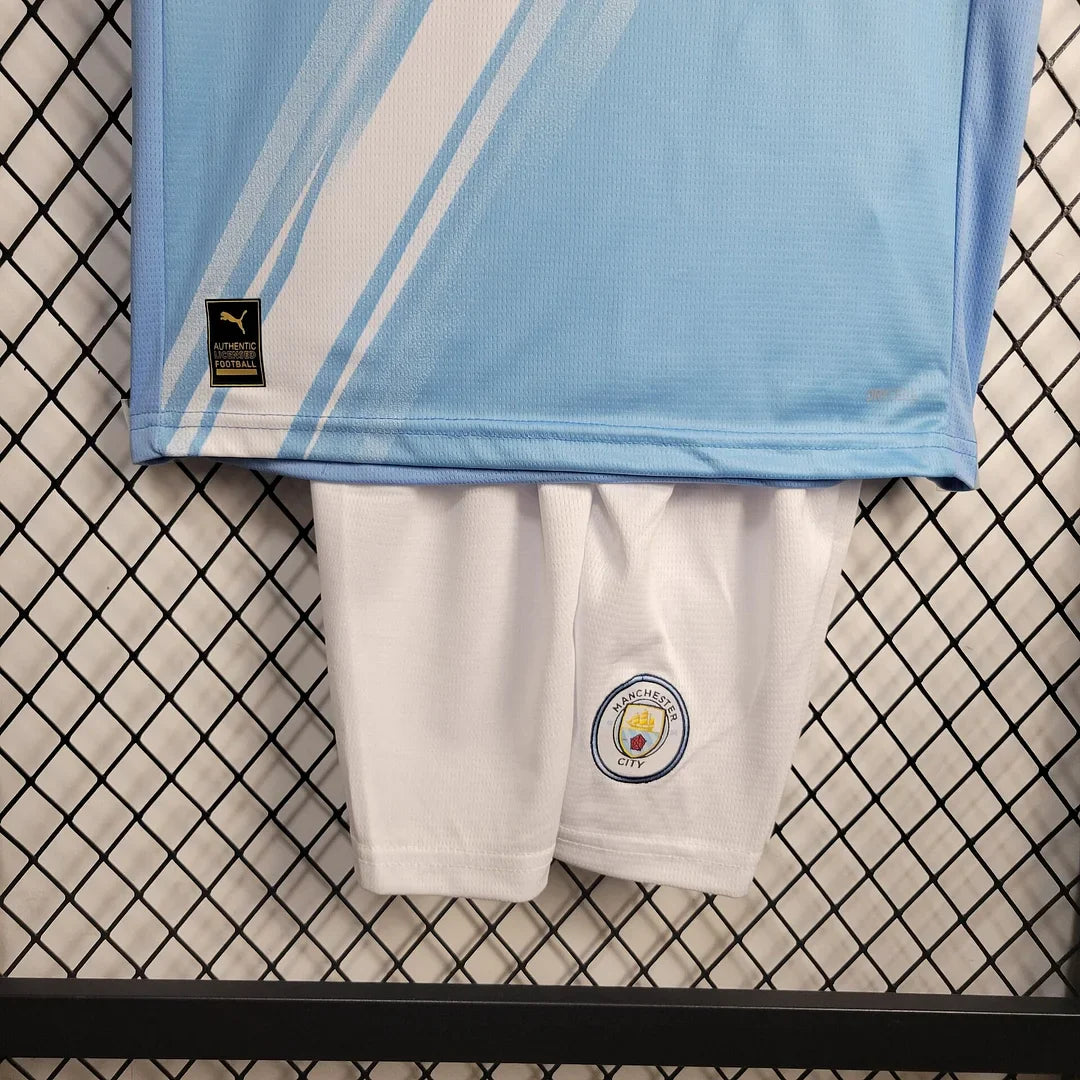 2025/2026 Manchester City Home Football Shirt Kids Size