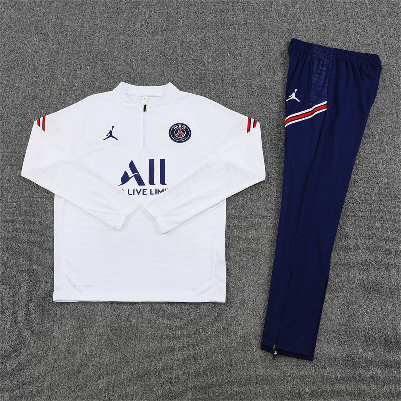 2021/2022 Psg Paris Saint-Germain Half-Pull Tracksuit White