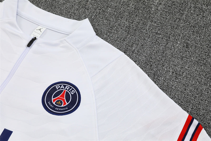 2021/2022 Psg Paris Saint-Germain Half-Pull Tracksuit White