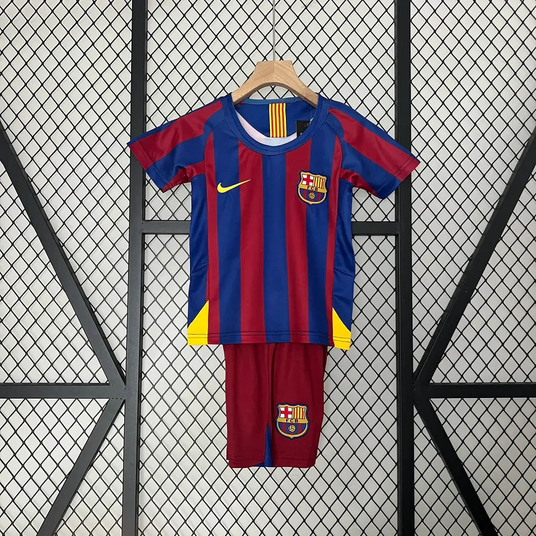 2005/2006 Retro Kids Size Barcelona Home Football Shirt 1:1 Thai Quality