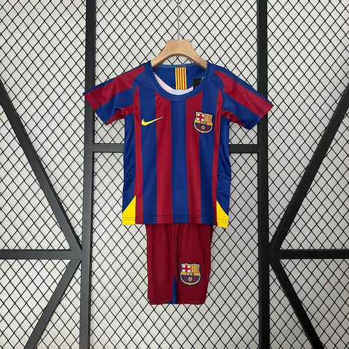 2005/2006 Retro Kids Size Barcelona Home Football Shirt 1:1 Thai Quality