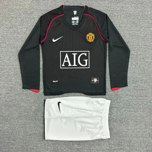 2007/2008 Retro Long Sleeve Manchester United Away Football Shirt Kids Size