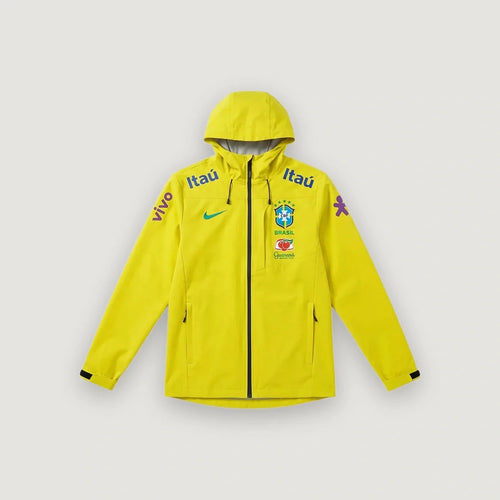 Brasilien Windbreaker mit Kapuze – Gelb