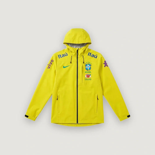 Brasilien Windbreaker mit Kapuze – Gelb